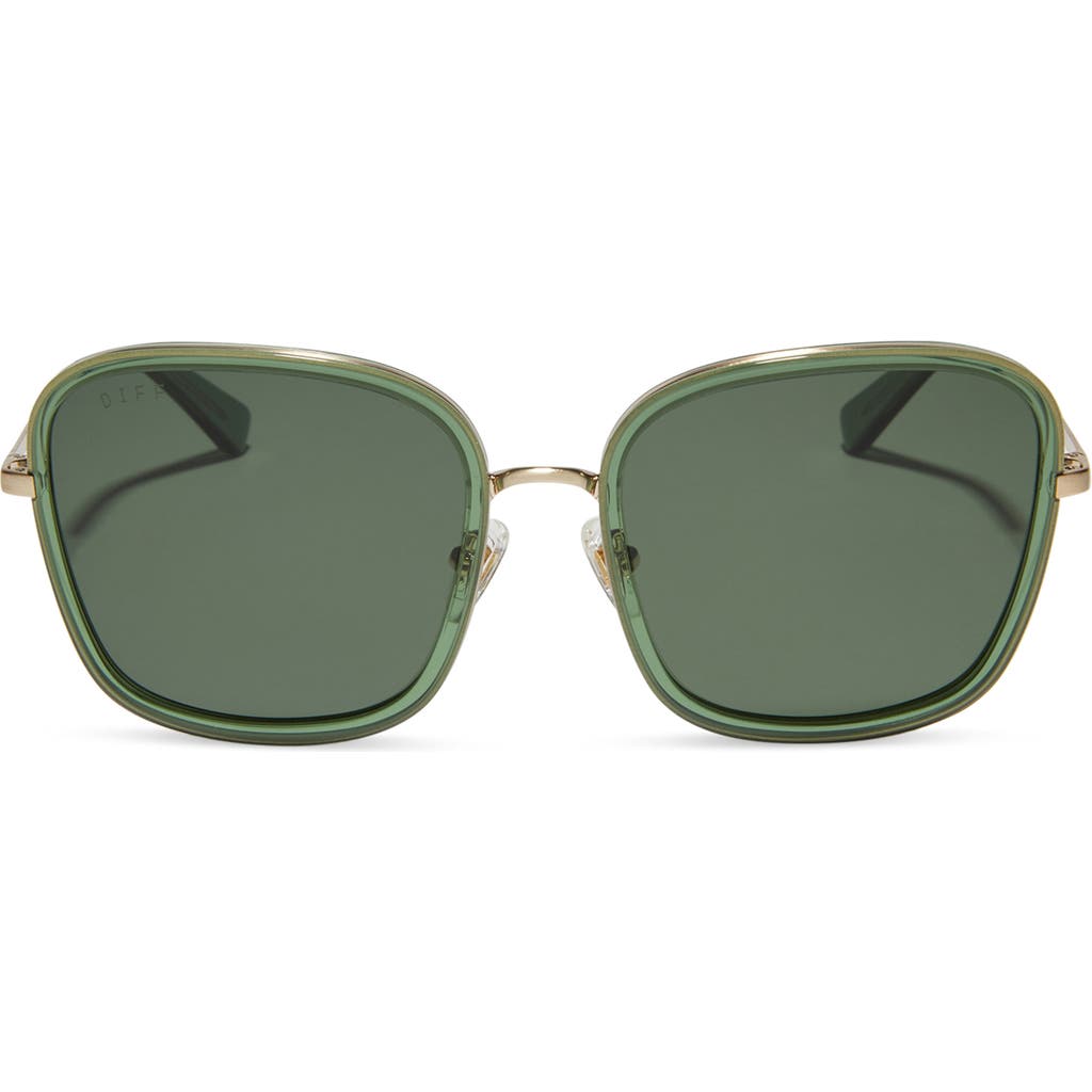 Diff Genevive 57mm Polarized Square Sunglasses In Green