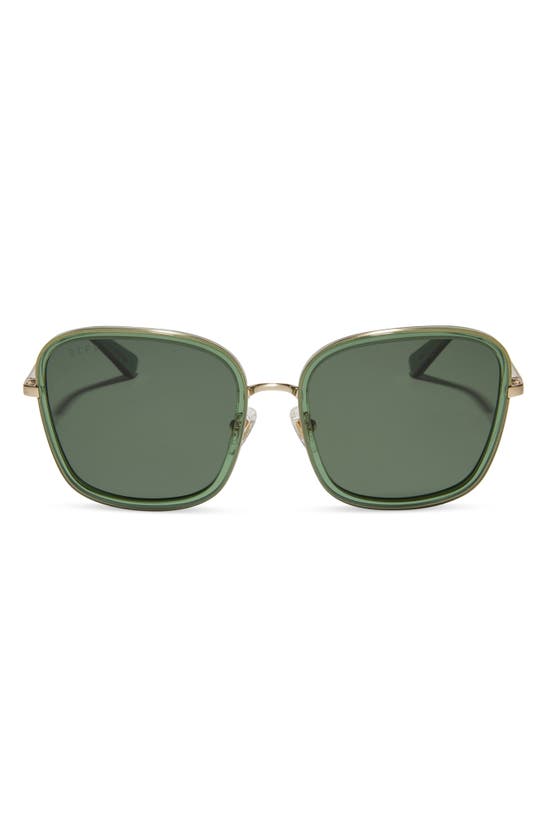 Shop Diff Genevive 57mm Polarized Square Sunglasses In Sage Crystal / G15