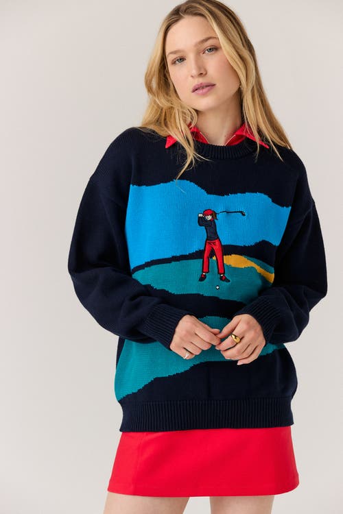 Goldie Byrd Golf Scene Sweater In Blue