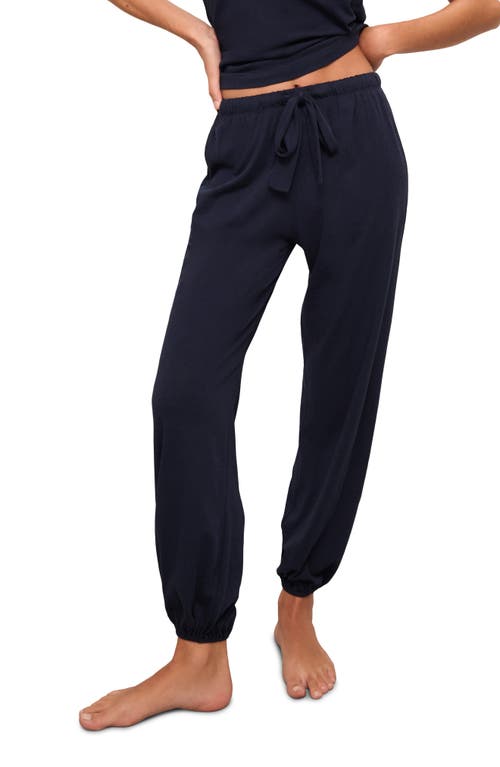 Shop Eberjey Solid Crop Pajama Pants In Navy