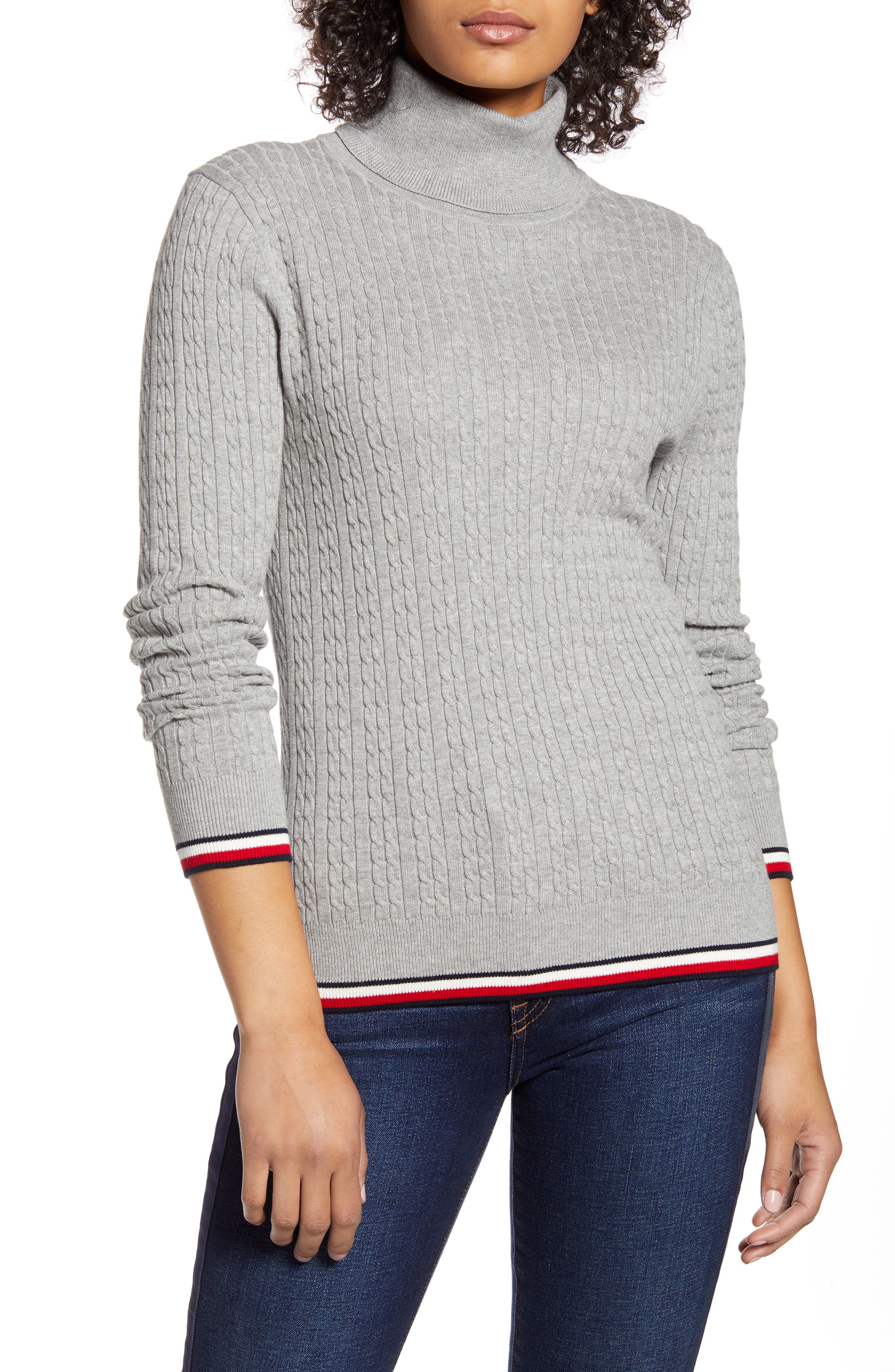 tommy jeans logo turtleneck sweater