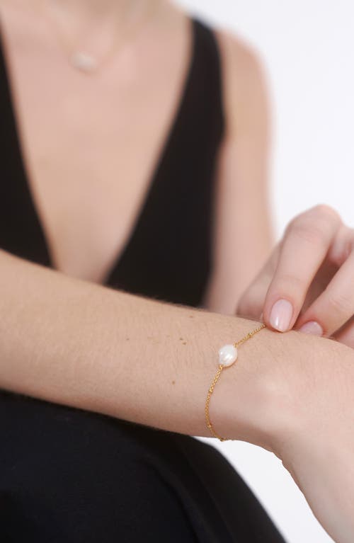 Monica Vinader Nura Cultured Pearl Bracelet In 18ct Gold Vermeil/ss
