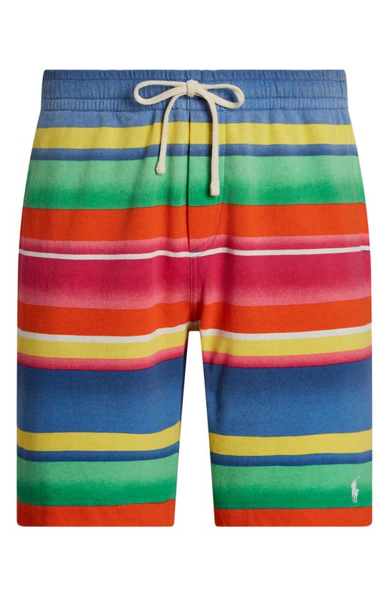 Shop Polo Ralph Lauren Stripe Cotton Shorts In Marais Stripe