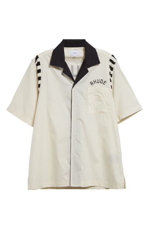 Shop Rhude Chamonix Alpine Camp Shirt In White/black