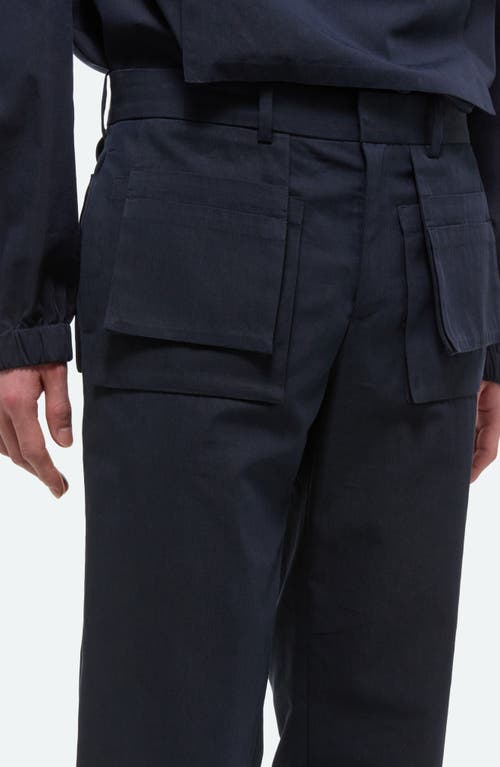 Shop Helmut Lang Utility Yoke Cotton & Nylon Cargo Pants In Navy