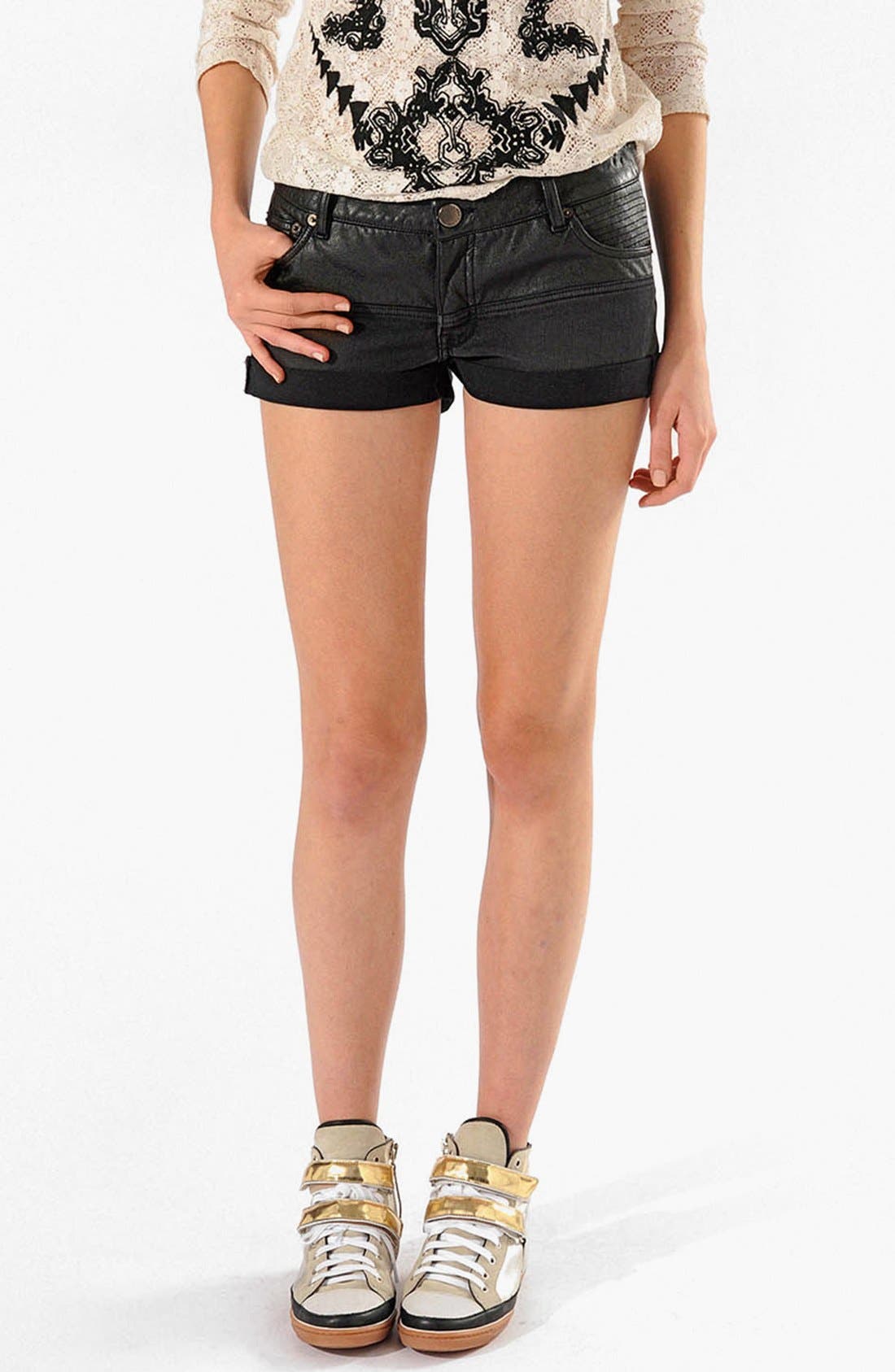 maje 'Admis' Waxed Denim Shorts Nordstrom