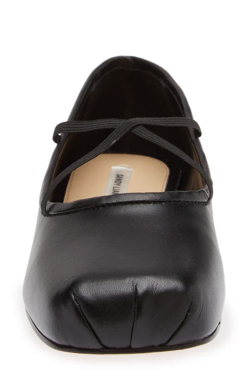 Shop Sandy Liang Crisscross Strap Ballet Flat In Black Nappa