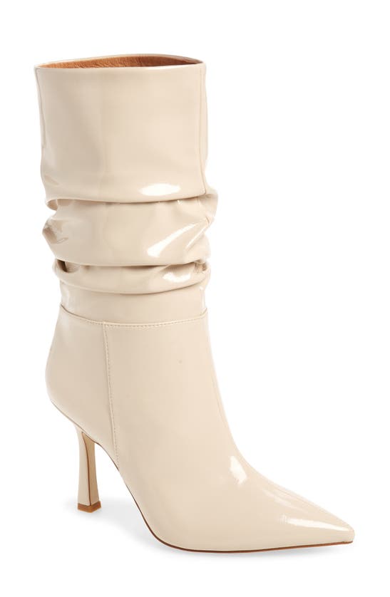 Jeffrey Campbell Guillo Pointed Toe Boot In Ivory Patent