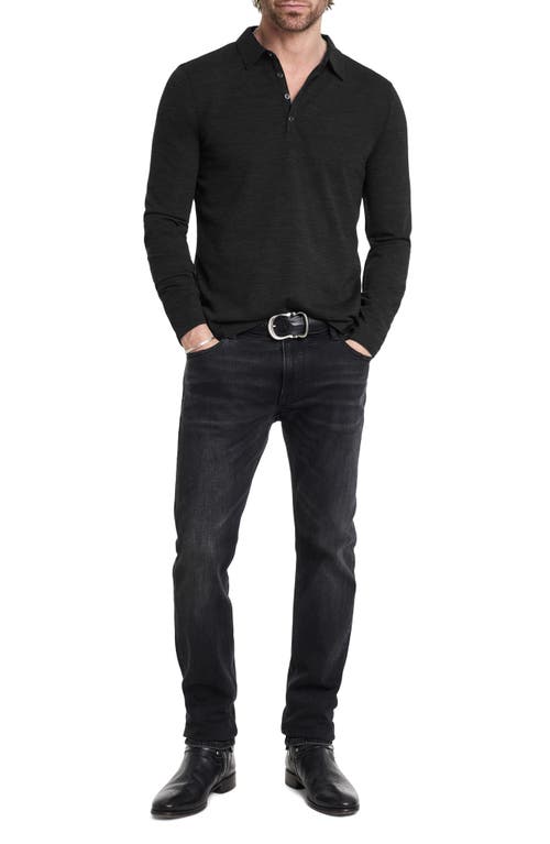 Shop John Varvatos Maleo Regular Fit Long Sleeve Piqué Polo In Black