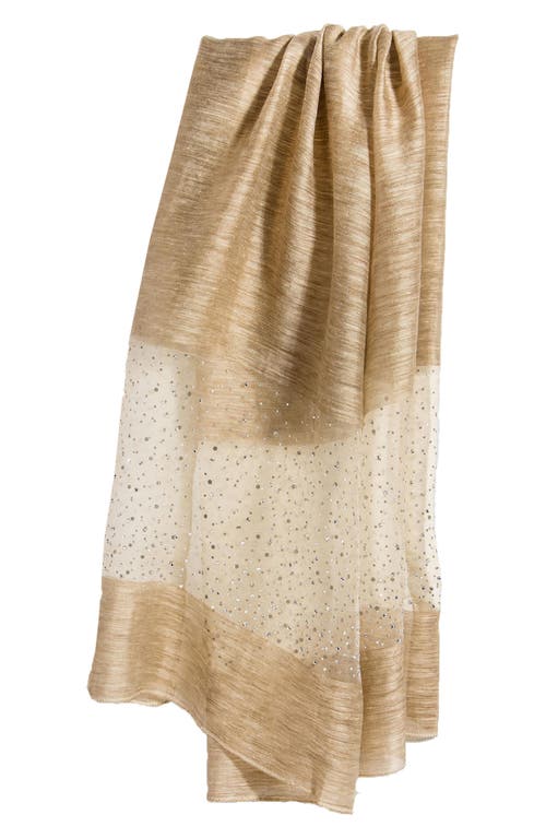 Saachi Crystal Embellished Silk & Wool Scarf In Sand