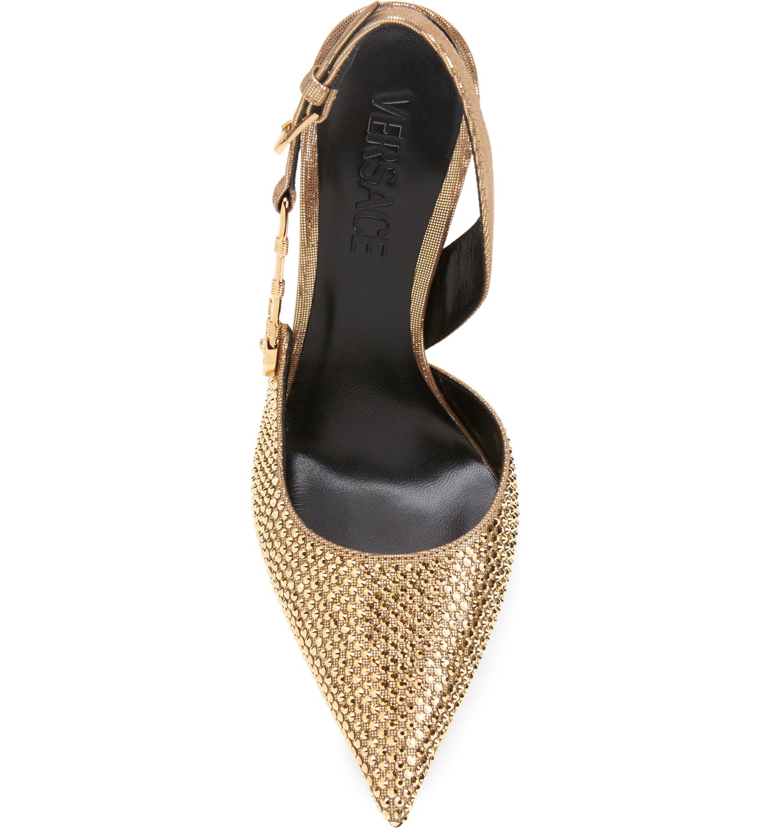 Versace Safety Pin Crystal Slingback Pump | Nordstrom