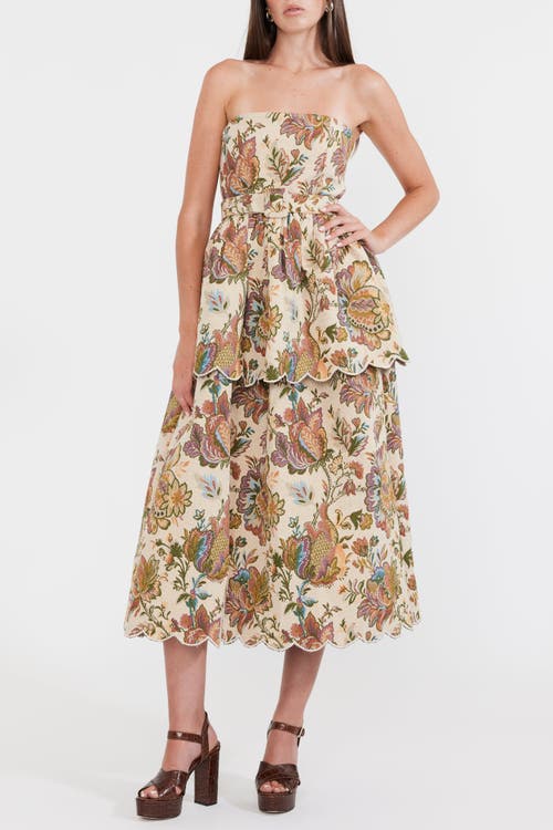 Eddy Daisy Midi Dress In Rainbow Floral Jacquard