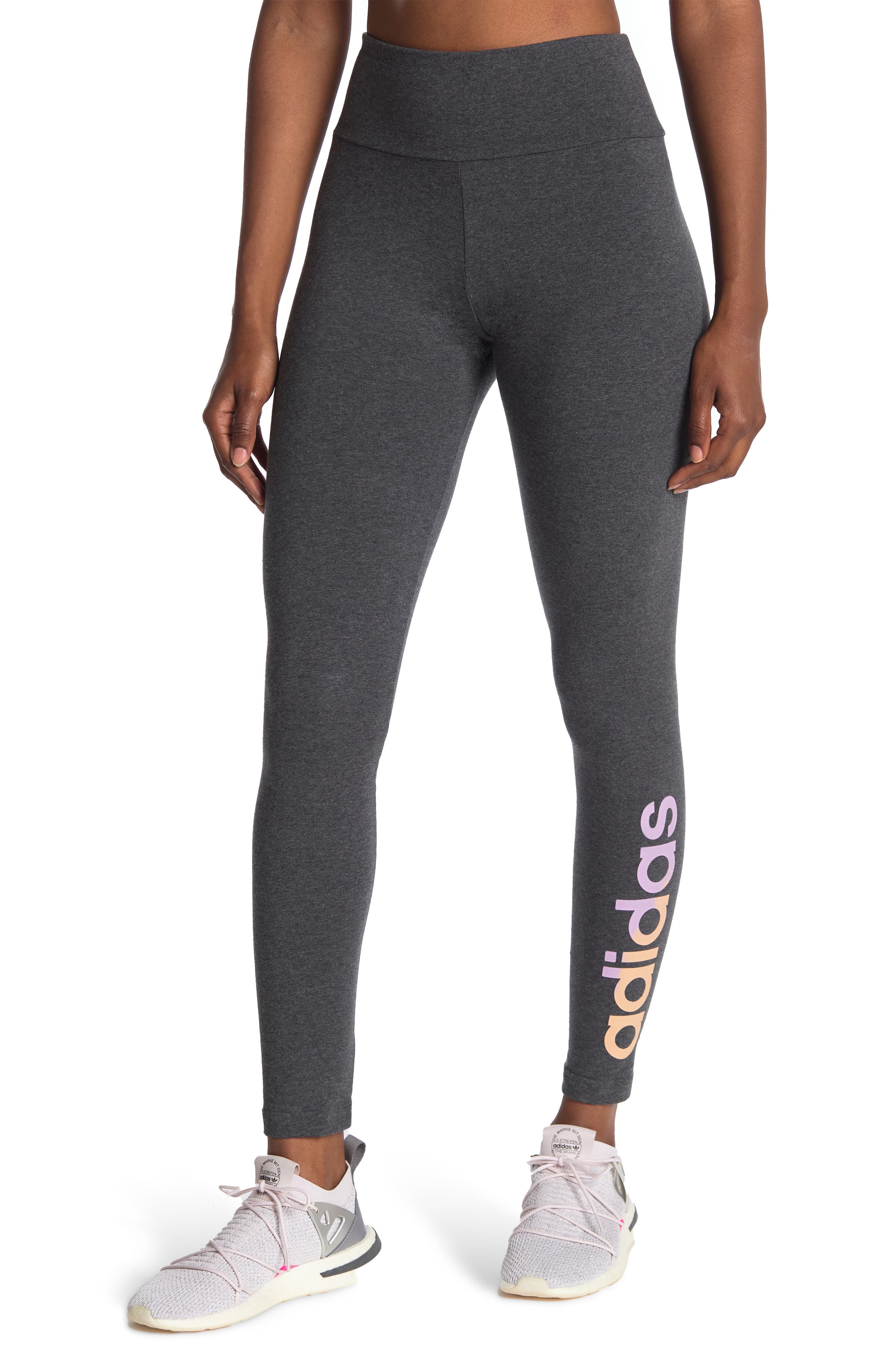 Adidas Originals Sp Logo Leggings In Dark Grey Heather
