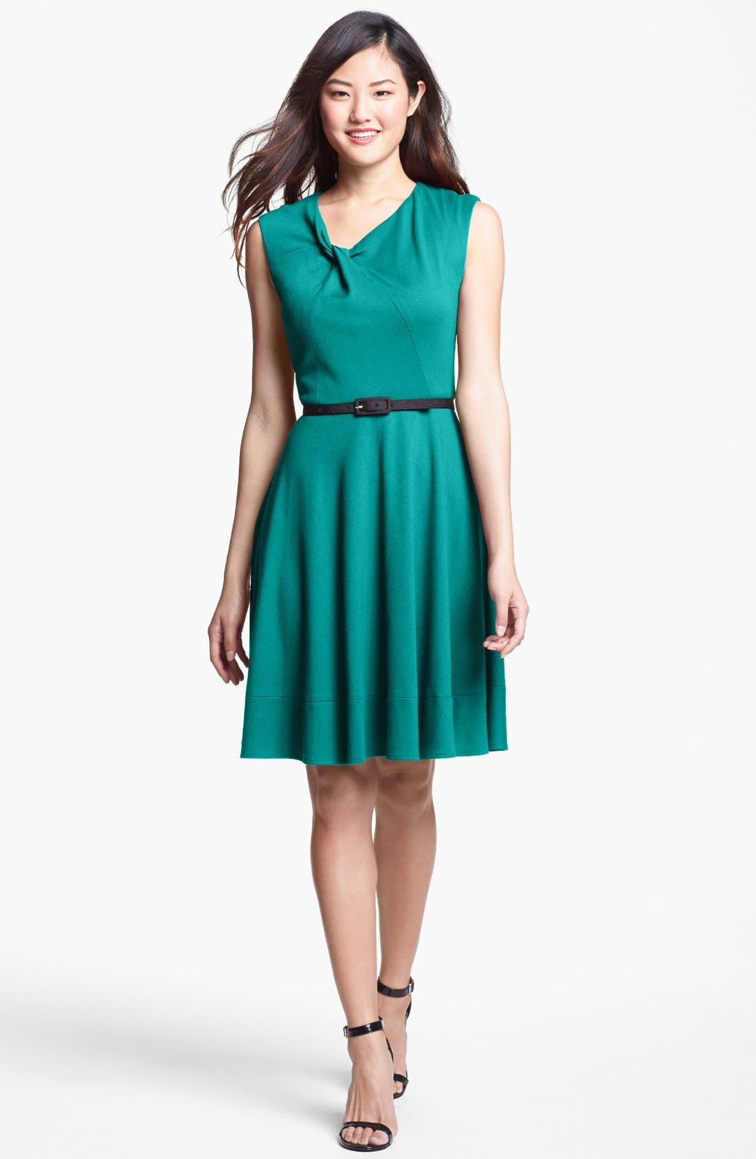 Eliza J Twist Neck Fit & Flare Dress Nordstrom