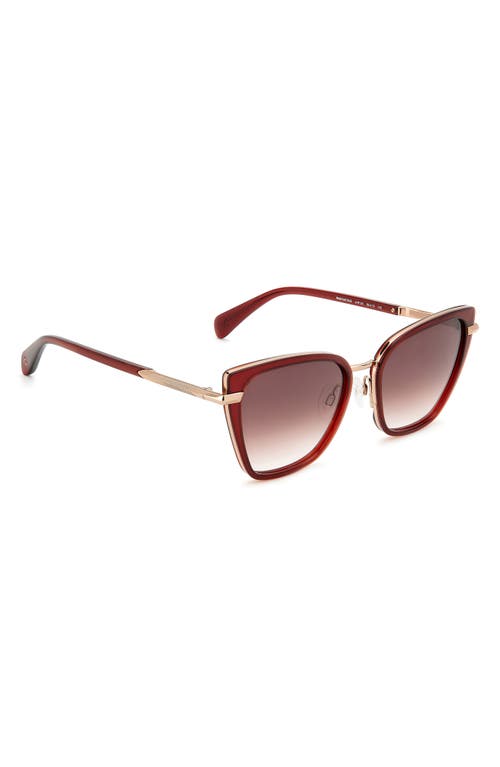 Shop Rag & Bone 56mm Gradient Cat Eye Sunglasses In Burgundy/burgundy Shaded