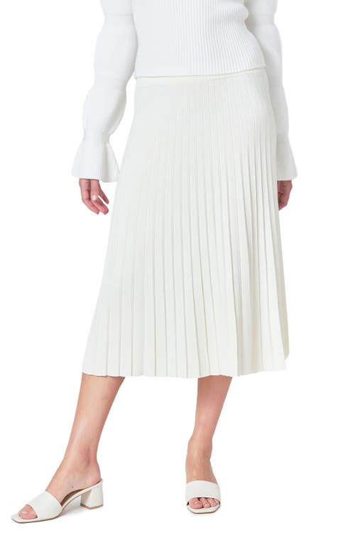 Endless Rose Pleated Knit Skirt in Ivory 