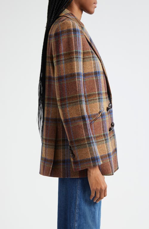 Shop Veronica Beard Oria Plaid Wool Dickey Jacket In Russet Multi