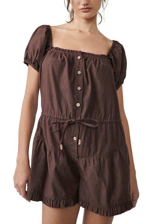 Shop Free People Free-est A Sight For Sore Eyes Cotton Romper In French Roast