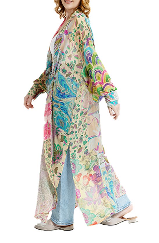 Shop Saachi Floral Print Cover-up Kaftan In Multi