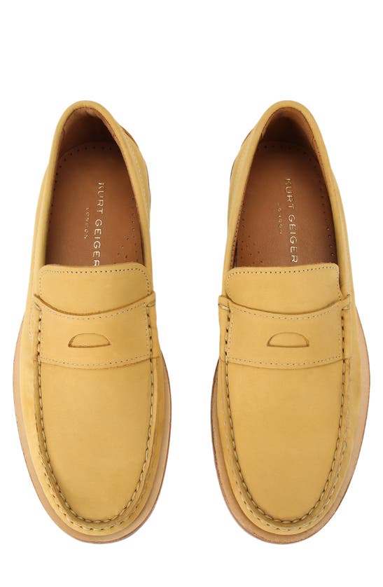 Shop Kurt Geiger London Luis Penny Loafer In Dark Yellow