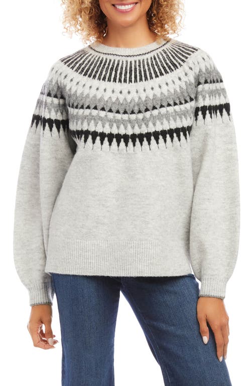 Karen Kane Fair Isle Sweater in Gray at Nordstrom, Size X-Small
