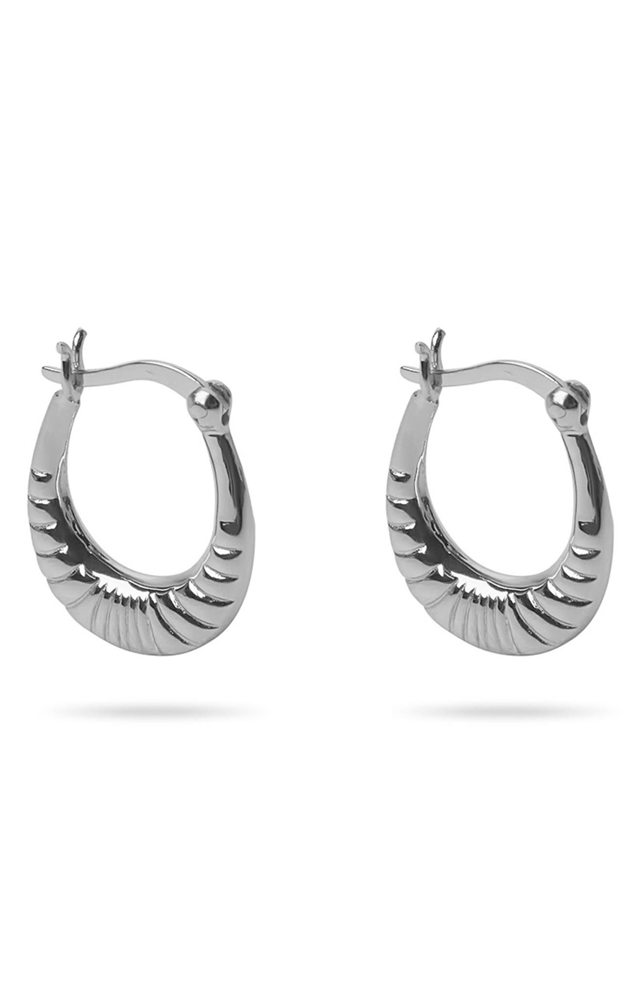 FAMA Stainless Steel Black Hinged Hoop Wide Earrings with Multi Dia-Cuts 