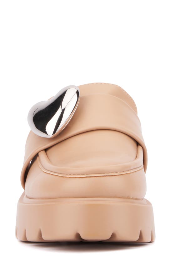 Olivia Miller Heartless Lugged Platform Mule In Beige