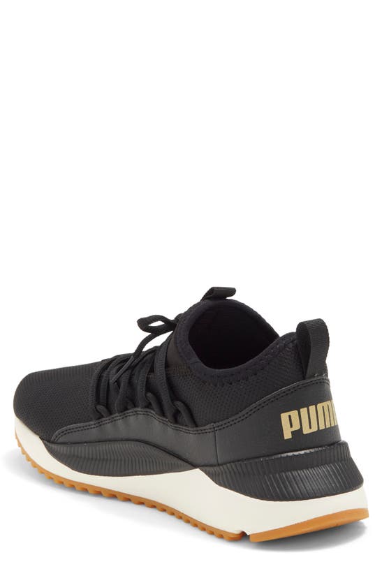 Shop Puma Pacer Future Web Knit Sneaker In  Black- Team Gold