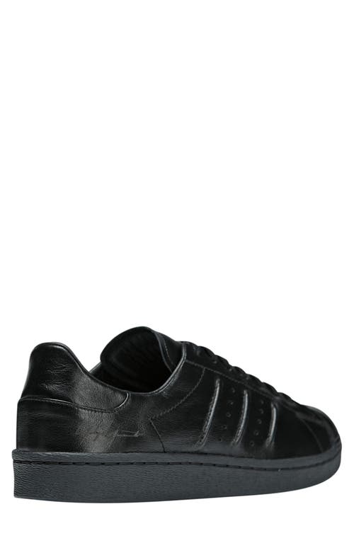 Y-3 Adidas Superstar Leather Low-top Sneakers In Black/black/black