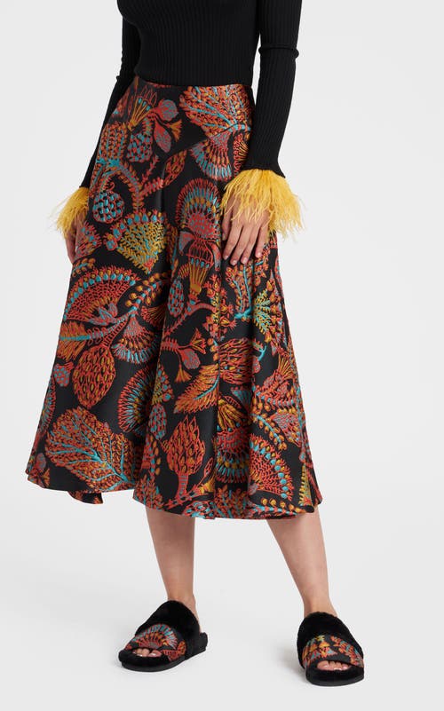 La Doublej Milano Midi Skirt In Jacquard Sicomore Black