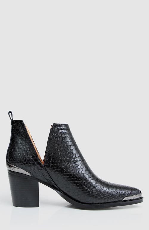 Belle & Bloom Austin Croc Embossed Ankle Boot - Black