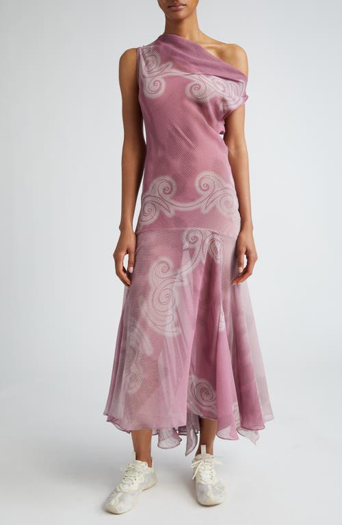 Bias Cut Drop Waist Midi Dress in Pastel Pink