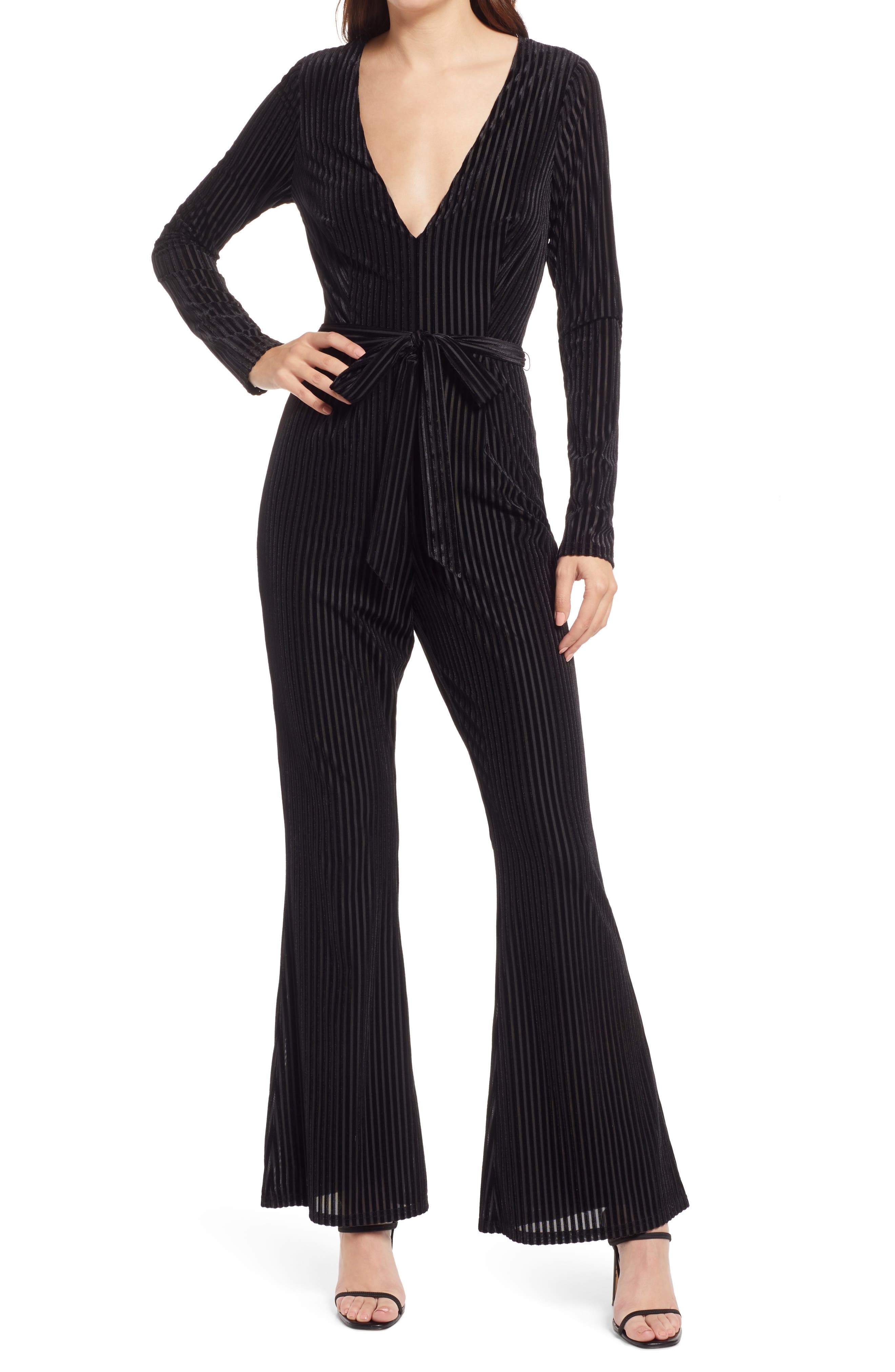 black long pant romper