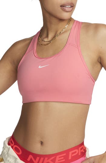 Nike, Intimates & Sleepwear, Nike Dri Fit Racerback Swoosh Striped  Patterned Sports Bra Size Small