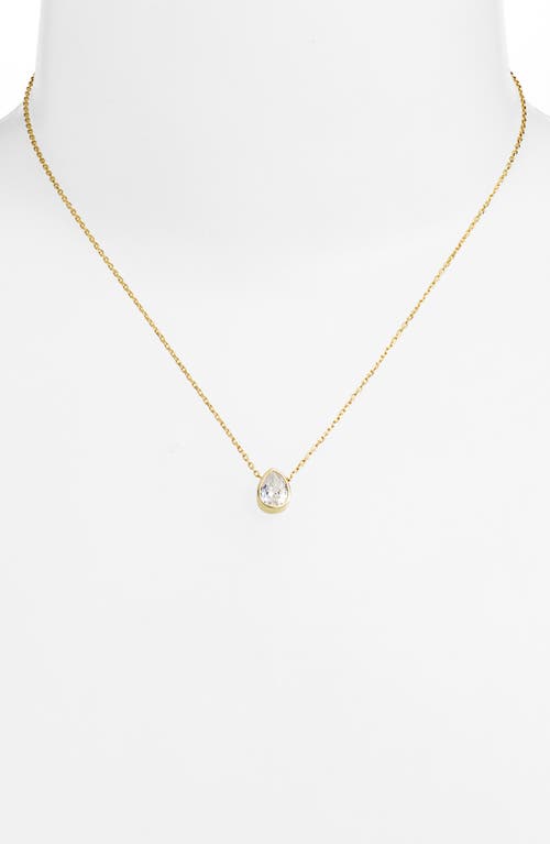 Shop Shymi Mini Bezel Pendant Necklace In Gold/white/pear Cut