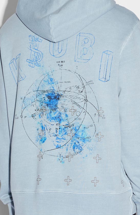 Shop Ksubi Diagrams Kash Cotton Graphic Hoodie In Blue