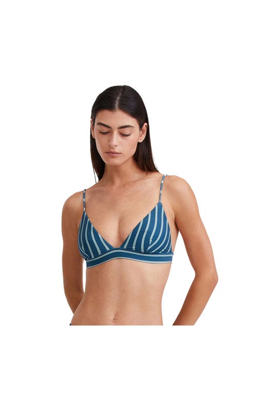 Au Naturel by Gottex Striped print Triangle bikini bra swim top Dusk Blue at Nordstrom,