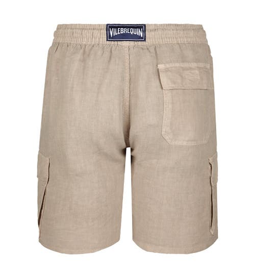 Vilebrequin Baie Linen Bermuda Shorts In Safari