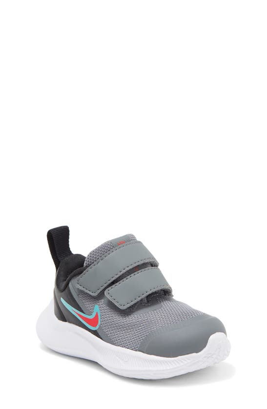 Nike Kids' Star Runner 3 Sneaker In Smoke Grey/ Siren Red/ Black