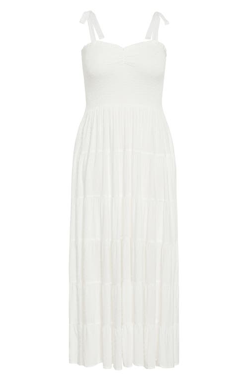 Shop City Chic Spot Sara Dobby Maxi Dress In Ivory