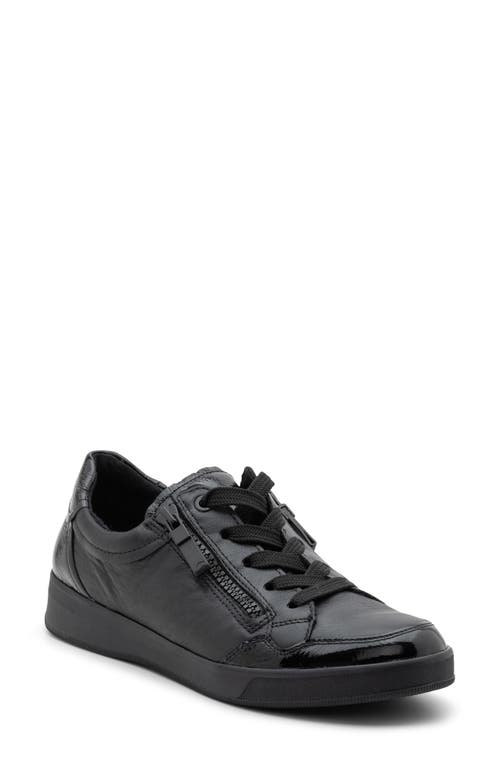 Rei Low II Zip Sneaker in Black Leather