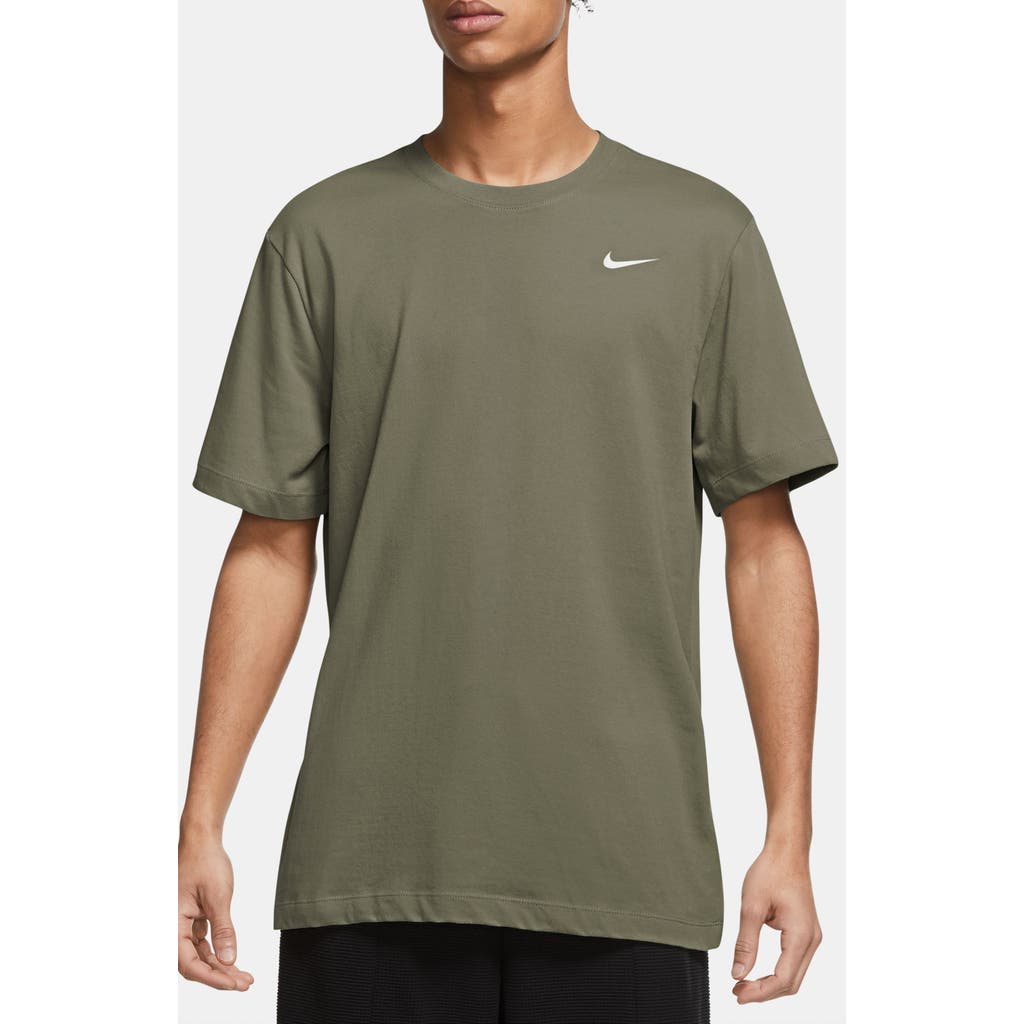Nike Dri-fit Training T-shirt In Olive/white