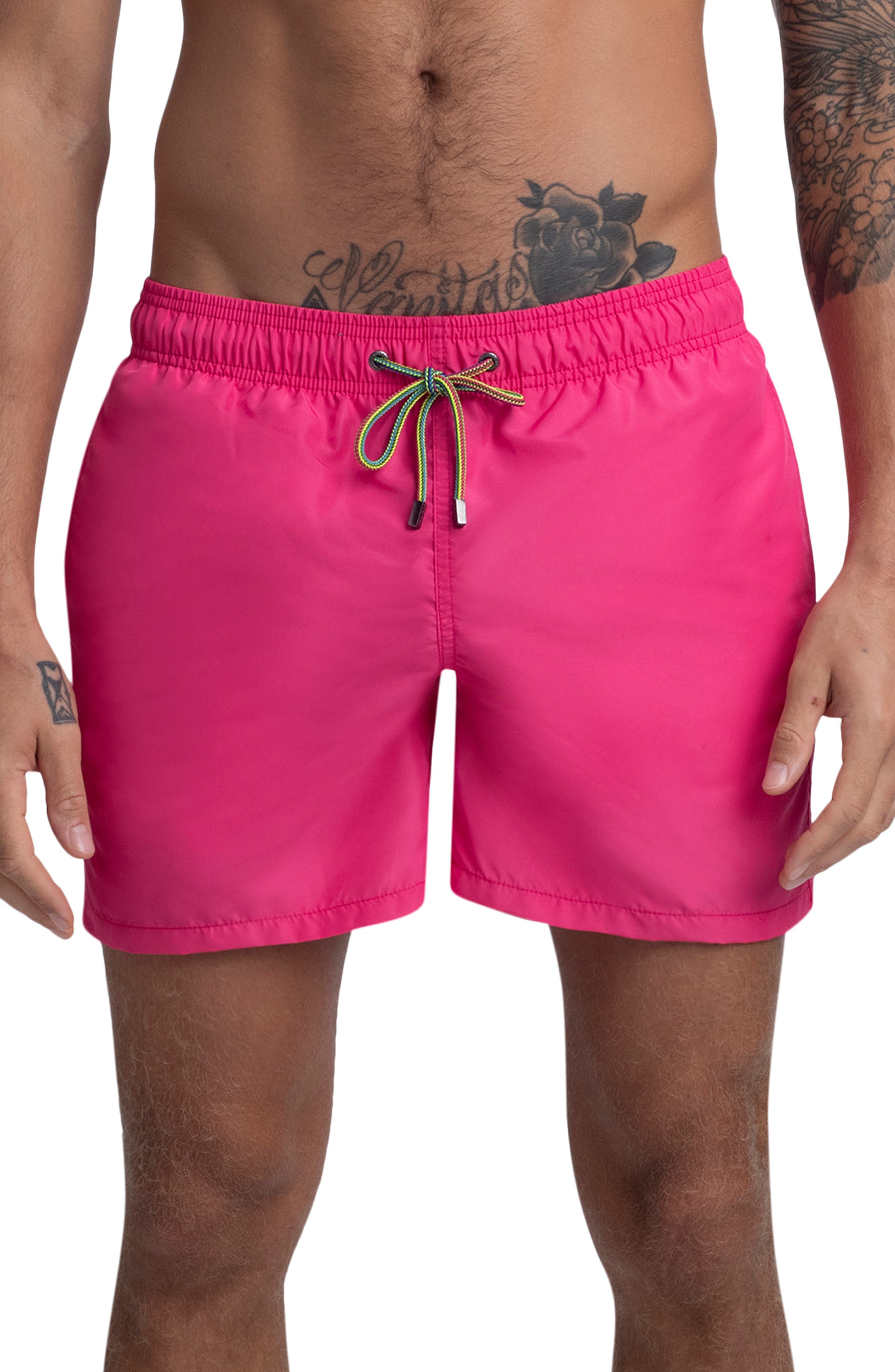 mens hot pink bathing suit