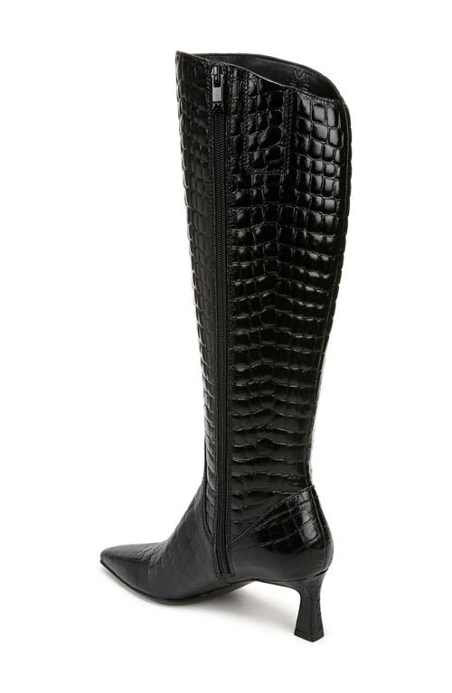 Naturalizer Deesha Pointed Toe Knee High Kitten Heel Boot In Black