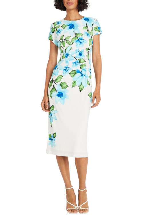 Maggy London Floral Midi Sheath Dress at Nordstrom,