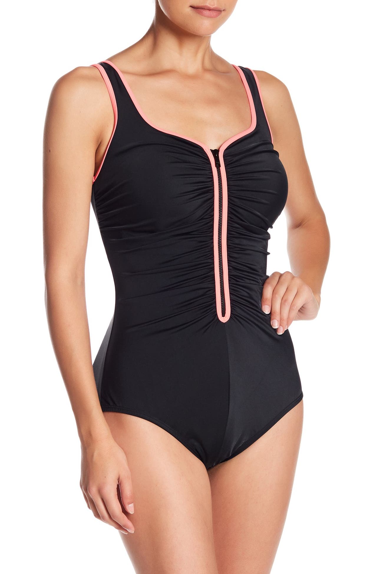 Reebok Zigzag Zip OnePiece Swimsuit Nordstrom Rack