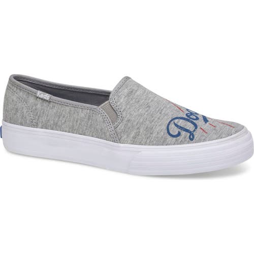 UPC 884506492114 product image for Keds® Women's Keds Los Angeles Dodgers Double Decker Slip-On Sneakers in Gray at | upcitemdb.com