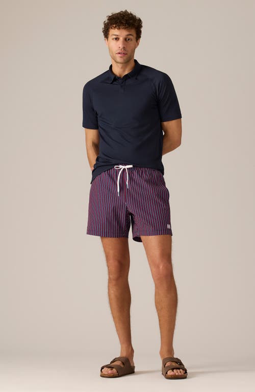 Shop Rhone Rr Swim Trunks In Goji Berry/navy/white Stripe