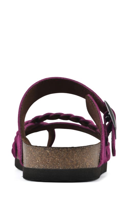 White Mountain Footwear Hazy Leather Footbed Sandal In Purple Rain/suede