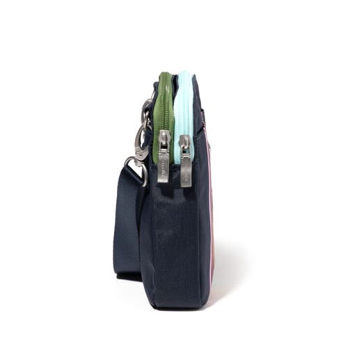 Baggallini Modern Take Two Rfid Crossbody Bag In Navy Rainbow